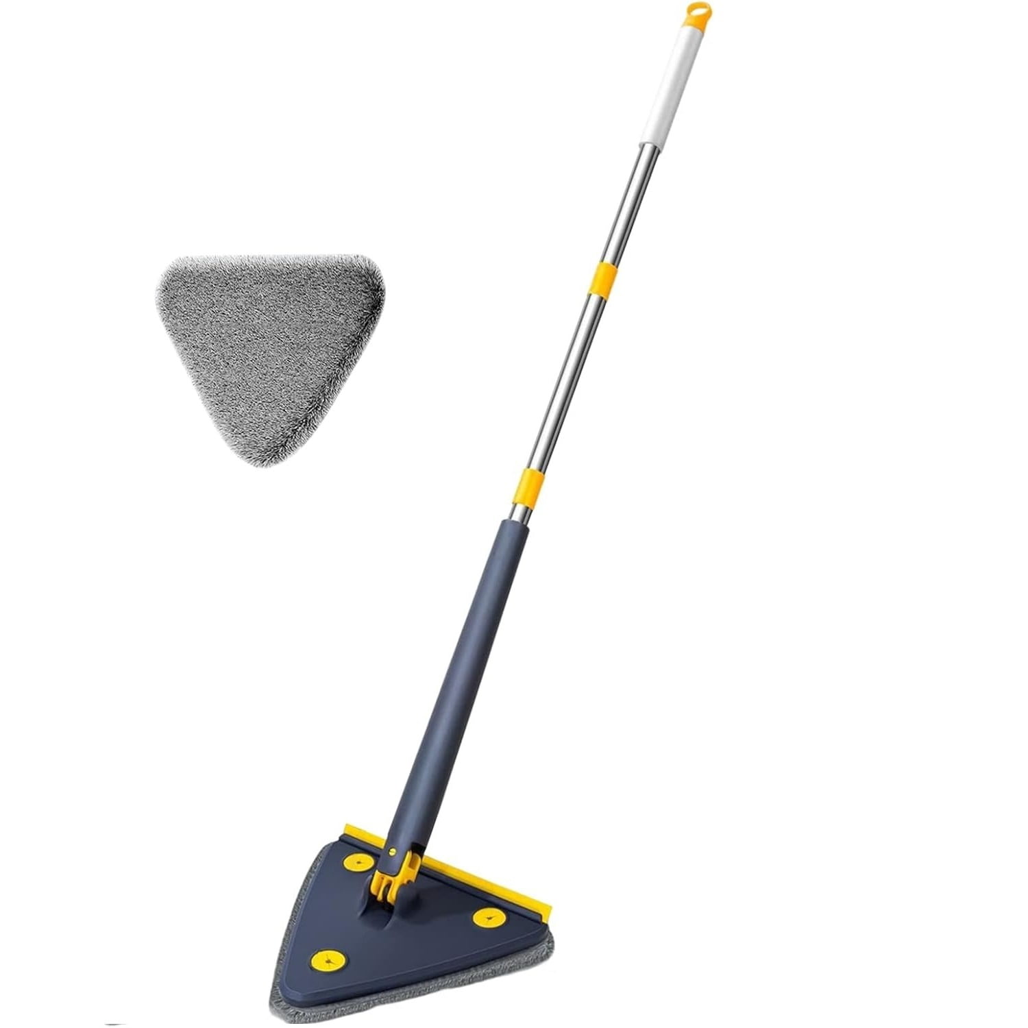 Genérico - Pack X3 Mopa Trapeador Lampazo Triangular Ajustable Giratoria 360° Gris