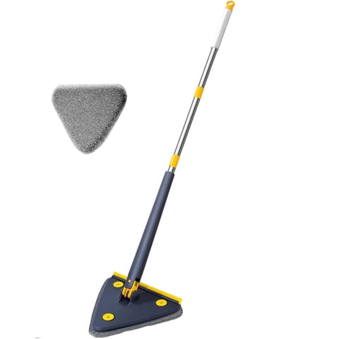 Genérico - Pack X3 Mopa Trapeador Lampazo Triangular Ajustable Giratoria 360° Gris