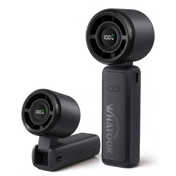 Ventilador de Mano Portátil WHATOOK con Batería de 12H Recargable por USB Negro