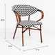 thumbnail image 4 of Pack de 4 Sillas Bistro Parisina Textileno enrejado con reposabrazos - Blanca con negro, 4 of 7