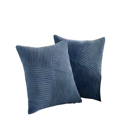 Genérico - Pack De 2 Fundas De Cojin Felpa Azul