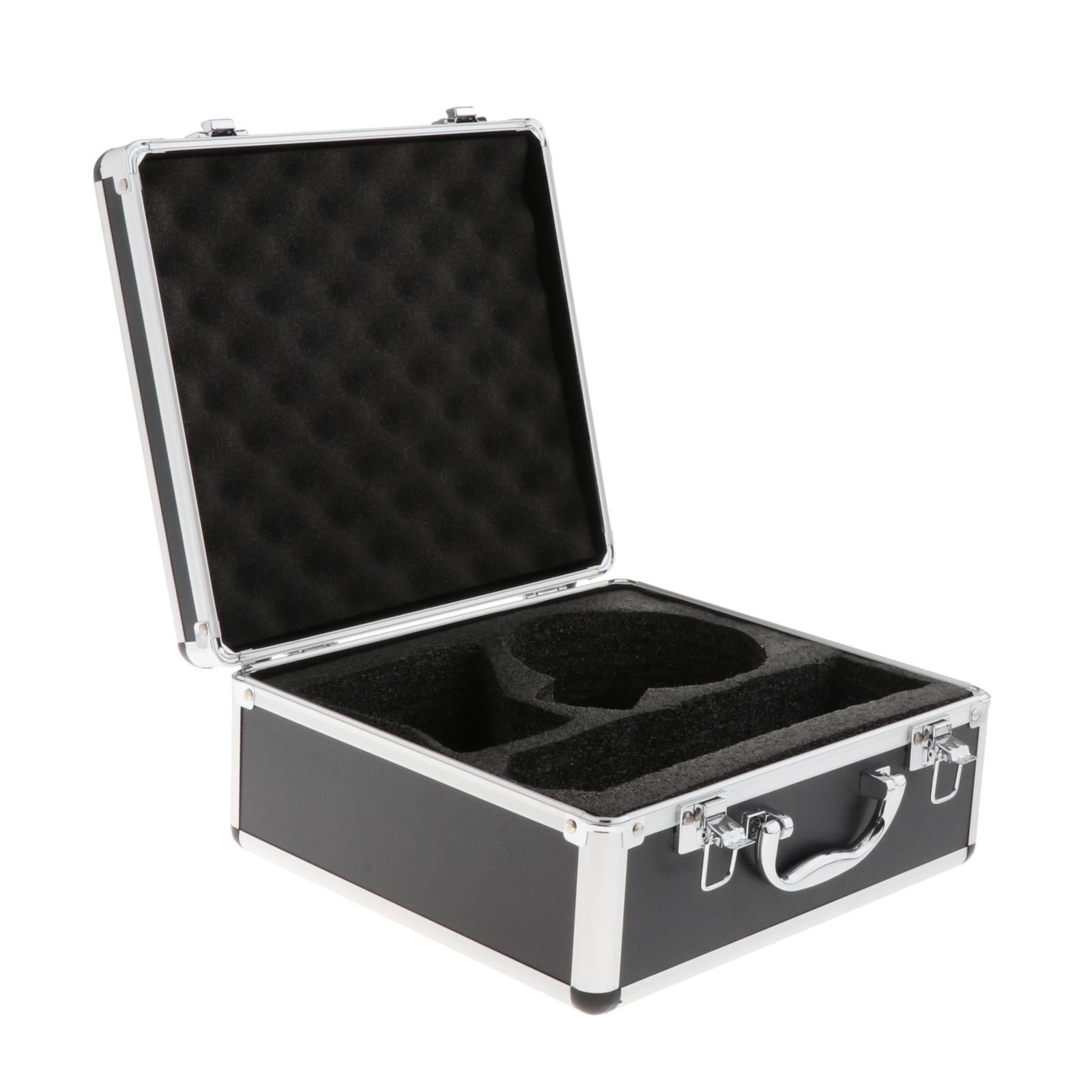 Bothyi - Maleta De Micrófono De Aluminio Portátil Con Asa, Caja De Almacenamiento De Equipo De Micrófono Profesional, 25x28,5x13cm