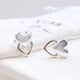 thumbnail image 2 of Aros Apegados Doble Corazón, Plata 925, 2 of 2