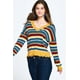 thumbnail image 3 of Suéter de Punto de Rayas Jaspeadas Multicolor M/L, 3 of 5