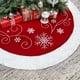 thumbnail image 1 of Faldón de árbol de Navidad PIKRONSH de terciopelo rojo de 80 cm con copos de nieve, 1 of 3