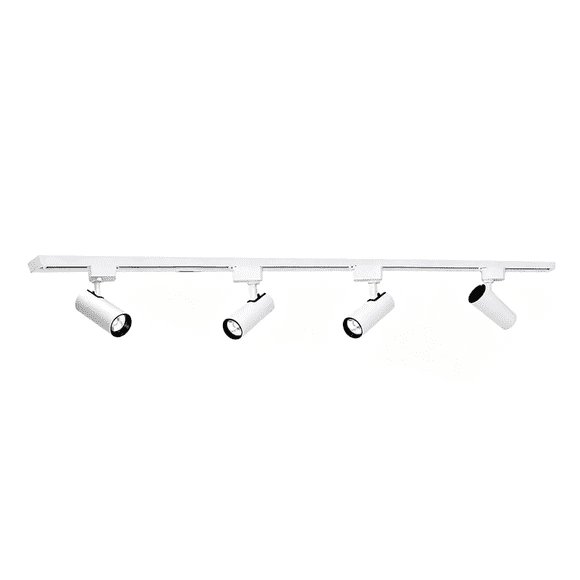 "4 Foco De Riel Belug 220v/30w + Riel 2 Metros Con Conector Kit blanco "