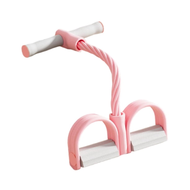 Banda de resistencia para pedales, tirador de tobillo con diseño de 6 tubos, cuerda elástica para sentarse, cuerda de tracción para mujeres y hombres, Rosa