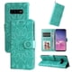 thumbnail image 3 of Funda tipo cartera FOXDOCK para Samsung Galaxy S10 Plus , diseño girasol en relieve, cuero PU, cierre magnético, soporte y tarjetero, 3 of 5