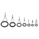 thumbnail image 2 of 7pcs guías de caña de pescar anillo de ojo kit de reparación de varilla de bricolaje marco de plata anillo negro, 2 of 3