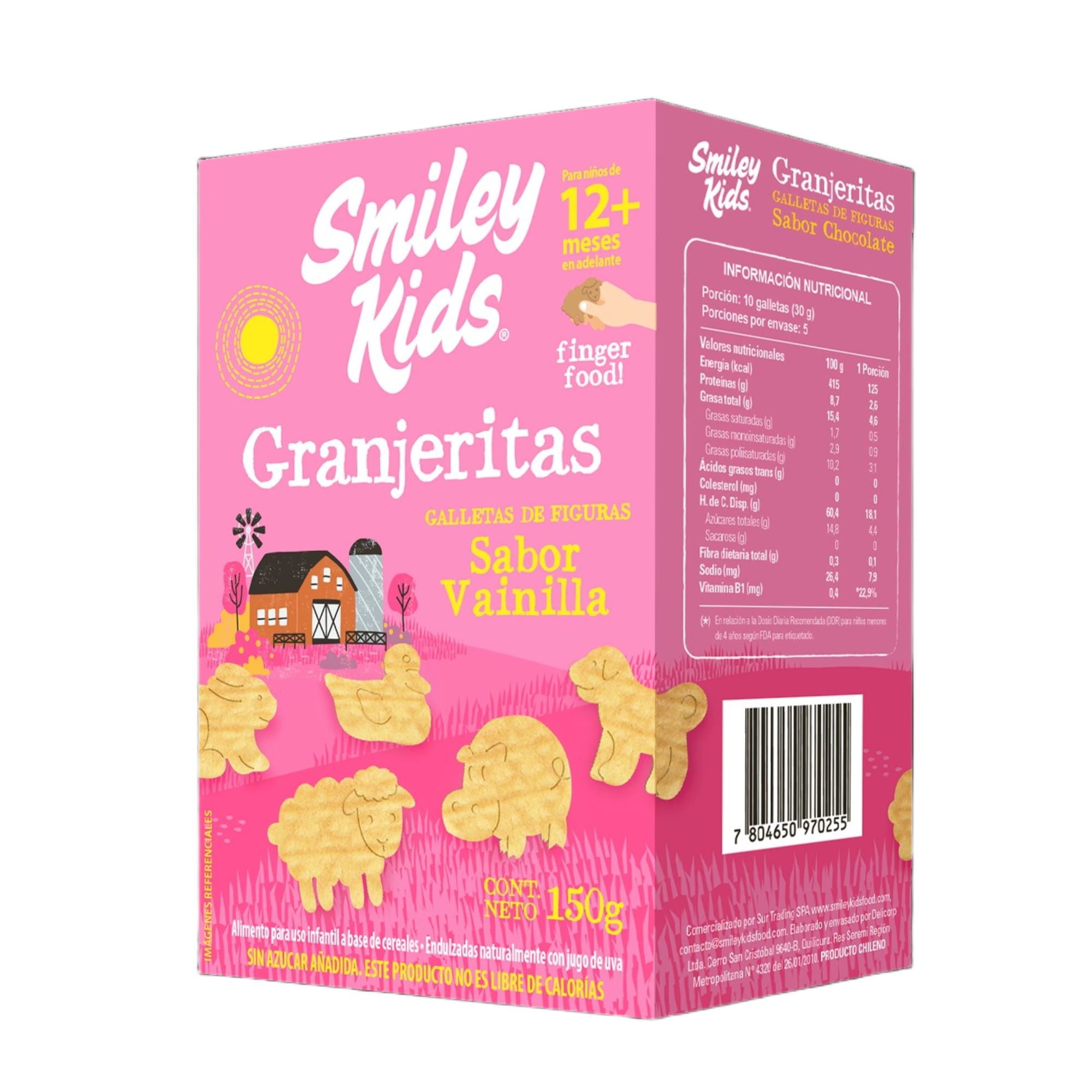 Galletas Granjeritas Sabor Vainilla 115 g Smiley Kids