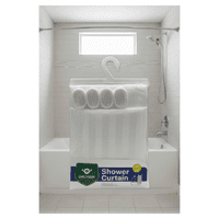 Genérico - Cortina De Ducha Blanca 100% Poliéster Con Tratamiento Impermeable - Incluye Ganchos