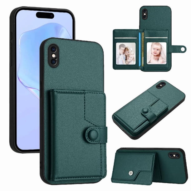 FOXDOCK Funda para iPhone XS Max con Bloqueo RFID - Diseño Elegante con Cierre de Botón