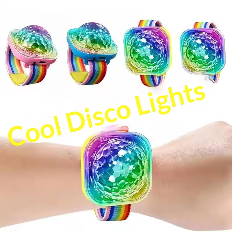 Xusx111 - Portable Mini Portable Led Lámpara Noche Strobe Reloj Pulsera Usb Carga Control De Voz Con Succión Para Kid Party Car Dance Dj Club Paquete De 4 (rosa, Azul, Amarillo, Blanco)
