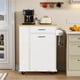 thumbnail image 3 of Isla de Cocina Blanca Mesa Alta mueble Organizador Multiuso auxiliar, 3 of 9