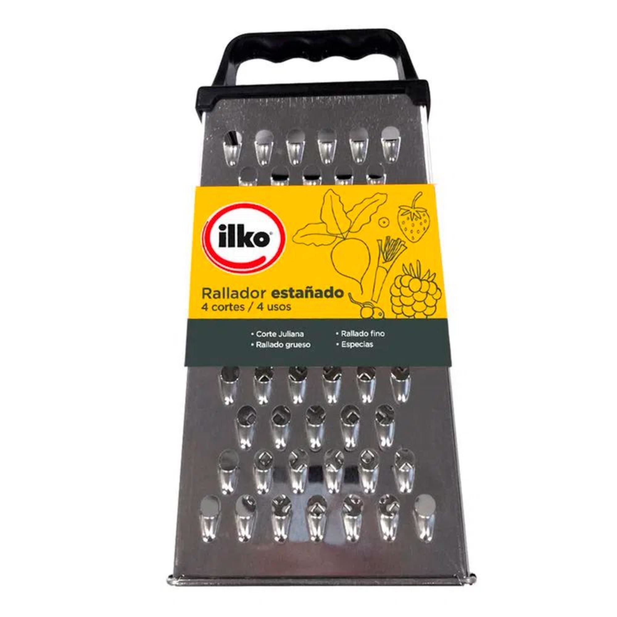 Ilko - Rallador Multiple 4 Caras 1 Pieza Plateado - Negro