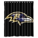thumbnail image 1 of Cortina de ducha de los Baltimore Ravens, juego de cortina de baño con ganchos, tamaño 60 x 72 pulgadas, 1 of 3