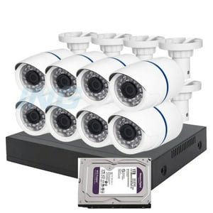 Artihogar - Kit Cctv Pro 8 Cámaras Seguridad 2 Mp + Disco Duro 1 Terabyte Instalado Full Hd