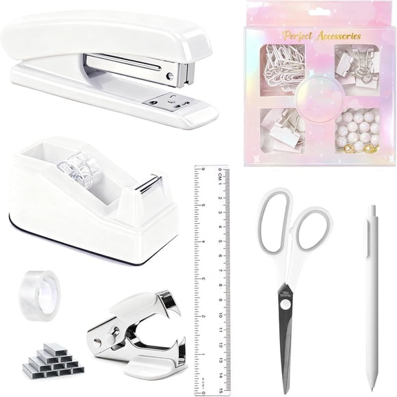 Set Accesorios Escritorio Dimonluce Blanco 10 Piezas Plástico