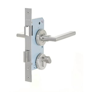 Stark Design - Cerradura De Embutir Puertas De Dormitorios, Bodegas, Oficinas. Cilindro Exterior Y Seguro Interior. Manillas Ambos Lados, Modelo: Maite. (Acero Inoxidable 304). Sku: Sde204-Ai.Kit.Maite