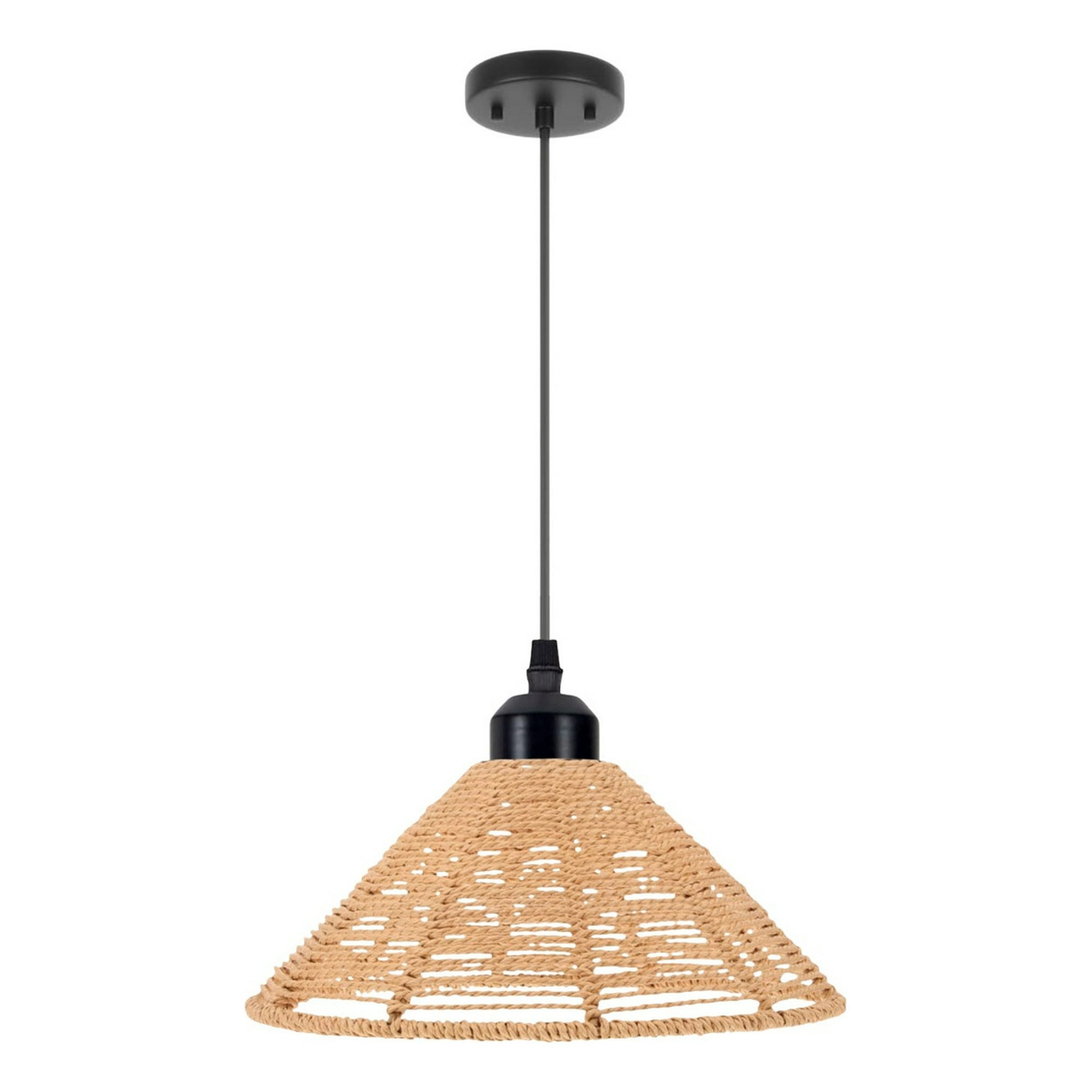 Genérico - Lámpara Colgante Techo Tejida Vintage Natural Jhn