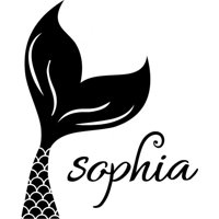 Rienda Libre Graphics - Decomural Personalised Name Mermaid Tail Ws-50011