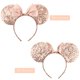 thumbnail image 4 of Diadema DRESHOW con orejas de ratón con forma de lazo con purpurina para fiestas de niñas y mujeres, 4 of 8