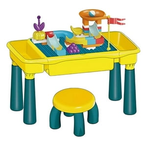 Genérico - Mesa Para Bloques Con Silla + 45 Piezas