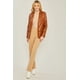 thumbnail image 2 of Blazer Ccwholesalesclothings Sólido Tejido PU Marrón, 2 of 5
