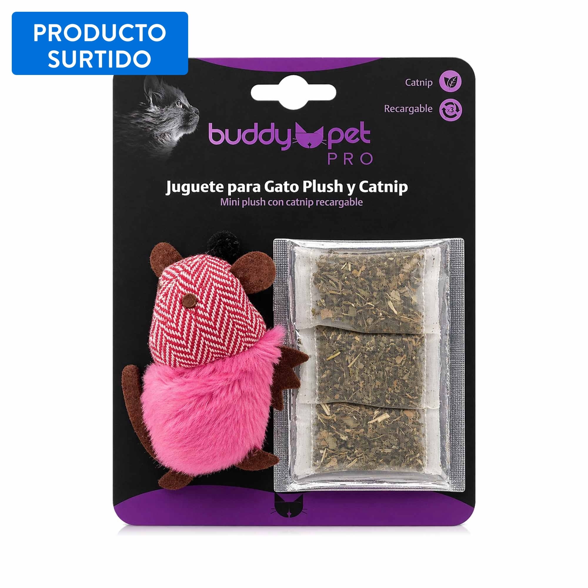 Juguete Para Gato Plush Catnip, Producto Surtido 1 Un Buddy Pet