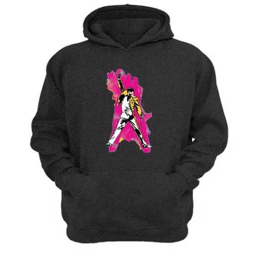 Genérico - Polerón Canguro Freddy Mercury Gris Oscuro Talla L Unisex