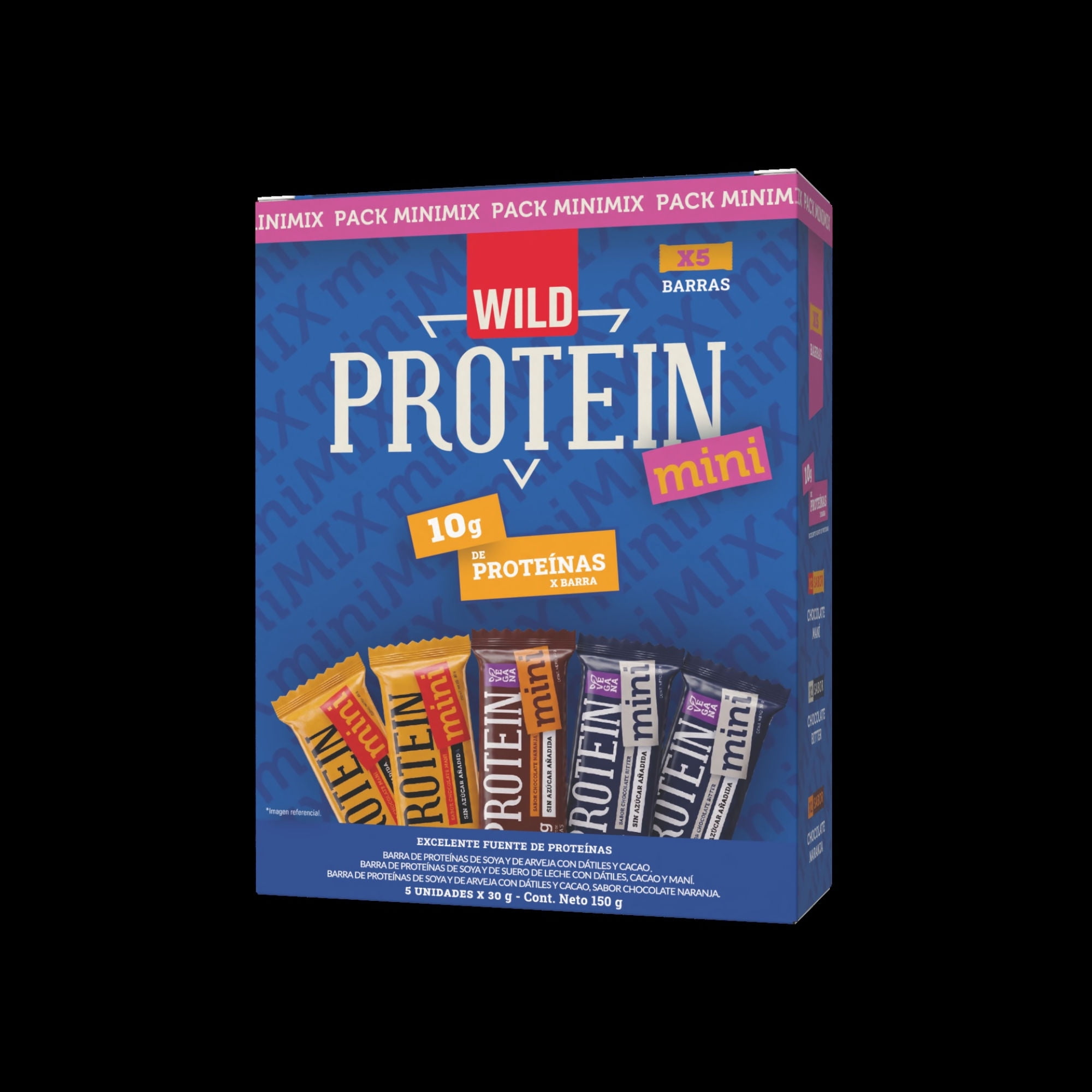 Barra De Proteína Sin Azúcar Pack 5 Un 150 g Wild Protein