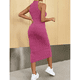 thumbnail image 2 of Vestido Mujer Ajustado Canalé Cuello Halter V O Alto, 2 of 5
