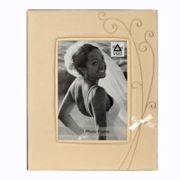 Vgo - Marco Símil Cuero Boda Con Detalle Blanco 13X18 Cm