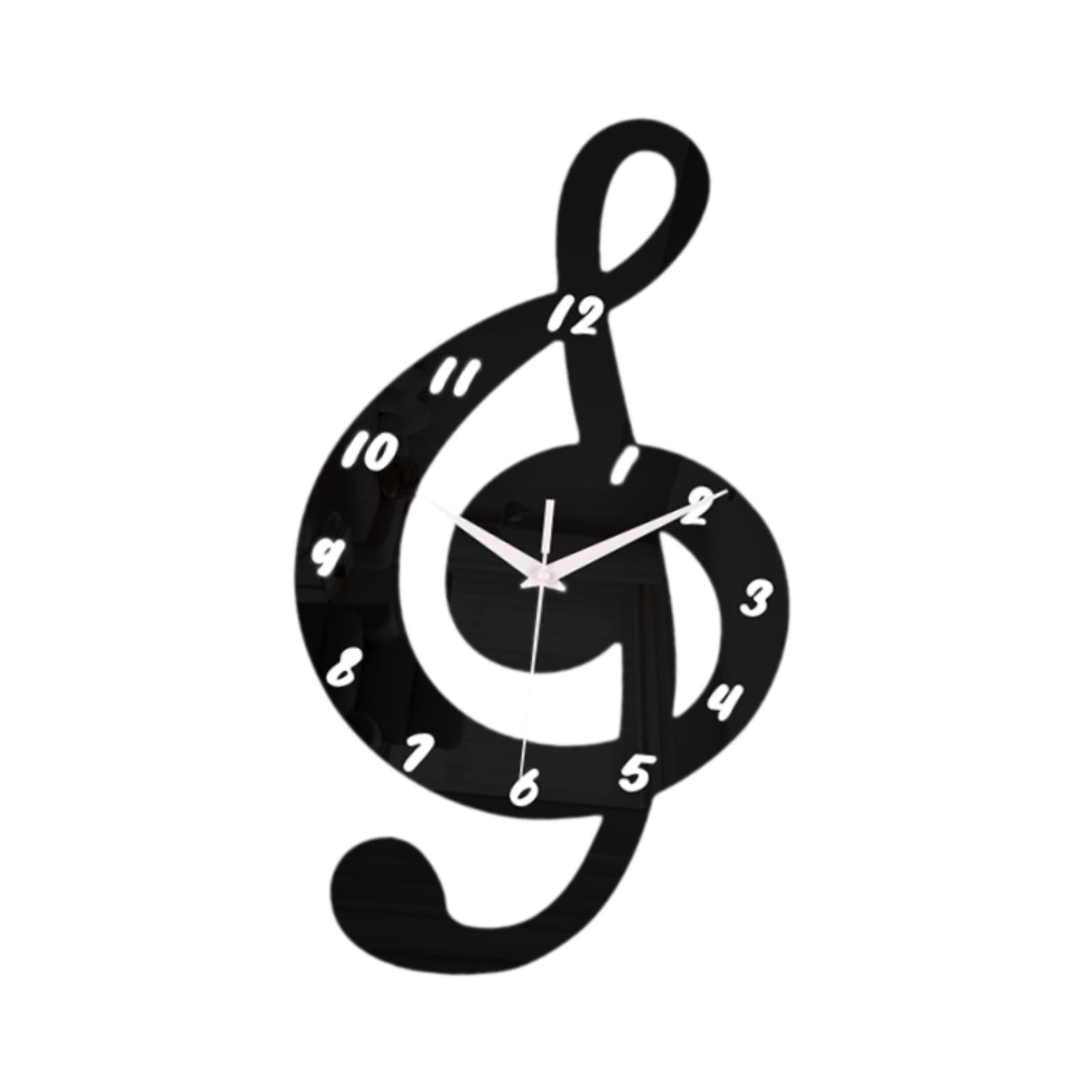 Magideal - Reloj De Pared Colgante, Reloj Negro, Regalo, Adorno De Acrílico Silencioso, Decoración De Pared Para Cafetería, Bar, Habitación De Niños, Dormitorio,