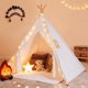 thumbnail image 1 of Carpa Tipi Grande 120x120x155cm Gris Rayas, 1 of 3