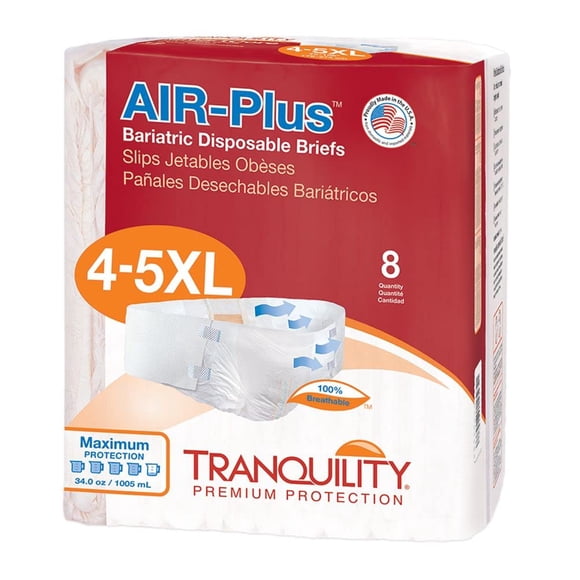 Calzoncillos desechables Tranquility Bariatric, 4XL, 34 oz, 32 unidades
