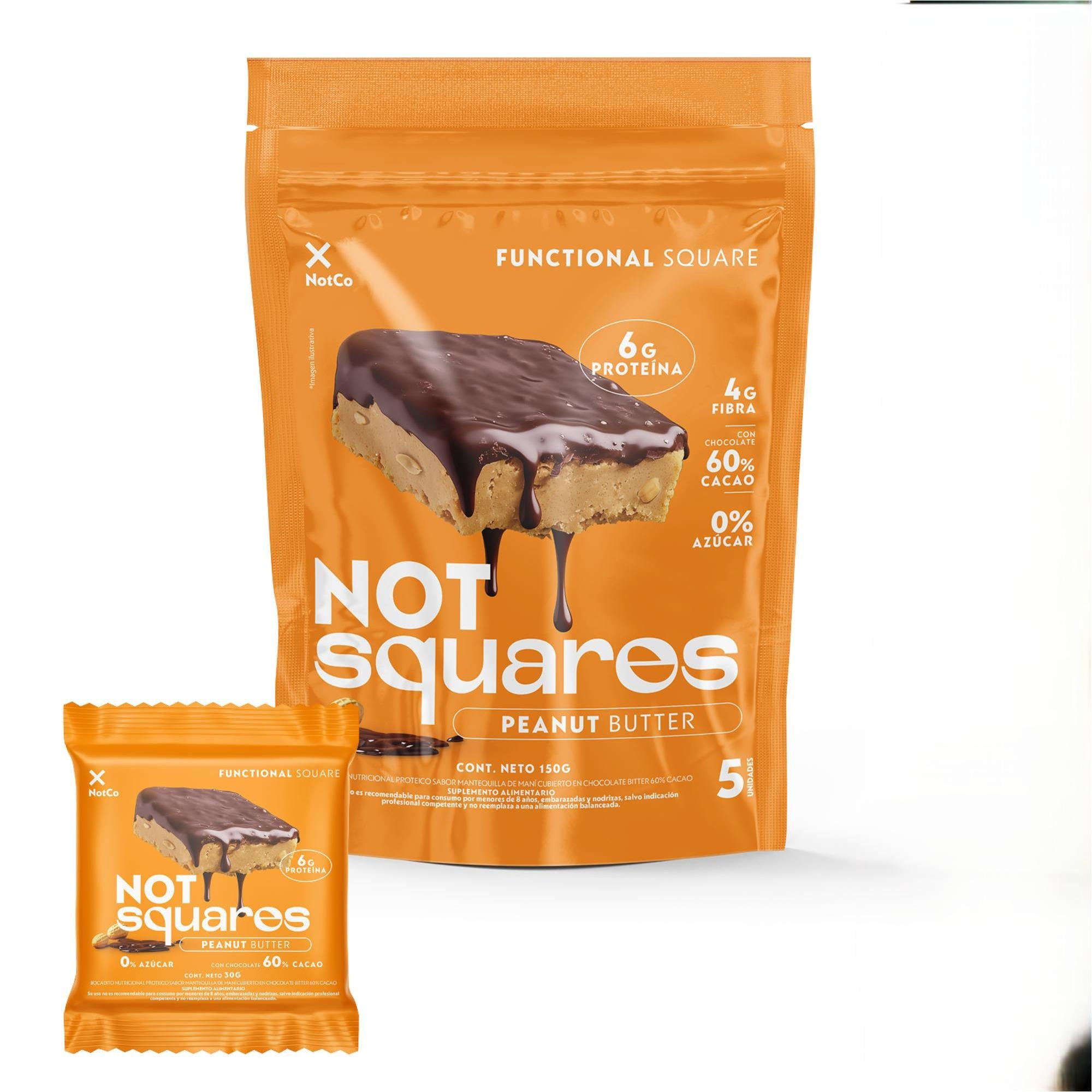 Barra De Proteina Notsquare Peanut Butter 5un 150 g NotCo