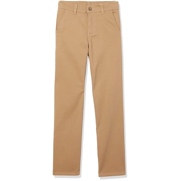 Pantalones Izod de sarga con parte delantera plana para niños, uniforme escolar, 4 años