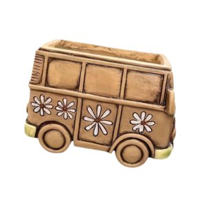 Ioensy - Maceta Con Forma De Cabeza, Adorno Coleccionable, Modelo De Autobús, Resina, Plantas Creativas.