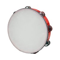 Magideal - Pandereta Para Adultos, Cascabeles De Metal, Pandereta De Mano, Pandereta De Madera, Instrumento De Percusión Musical, Pandereta De Mano Para Fiestas, 10 Pulgadas Rojo
