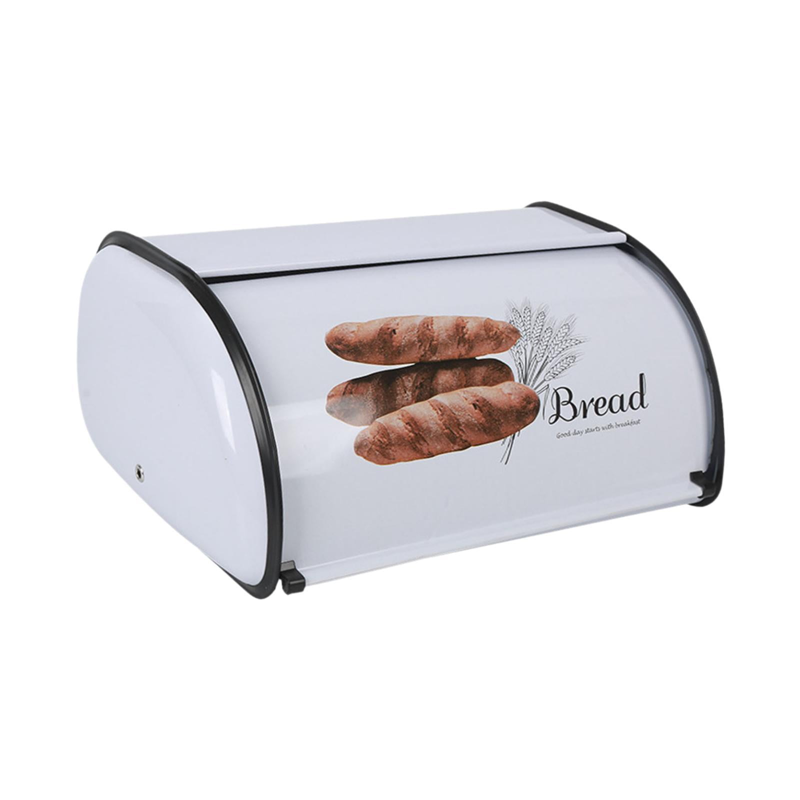 Bothyi - Caja De Pan Con Forma De Tambor De Metal, Contenedor De Almacenamiento De Pan Para La Entrada De La Casa De La Panadería