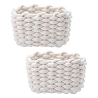 Bothyi - 2 Cestas De Almacenamiento Tejidas Multiusos Para Cocina, Sala De Estar Y Armario.