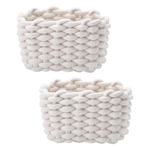 Bothyi - 2 Cestas De Almacenamiento Tejidas Multiusos Para Cocina, Sala De Estar Y Armario.