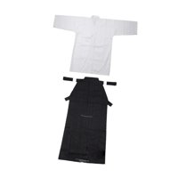 Ioensy - Conjunto De Uniforme De Kendo, Hakama De Kendo, Transpirable, Ninjas, Judo, Kimono Japonés, Hakama, 185 Cm, Blanco Y Negro