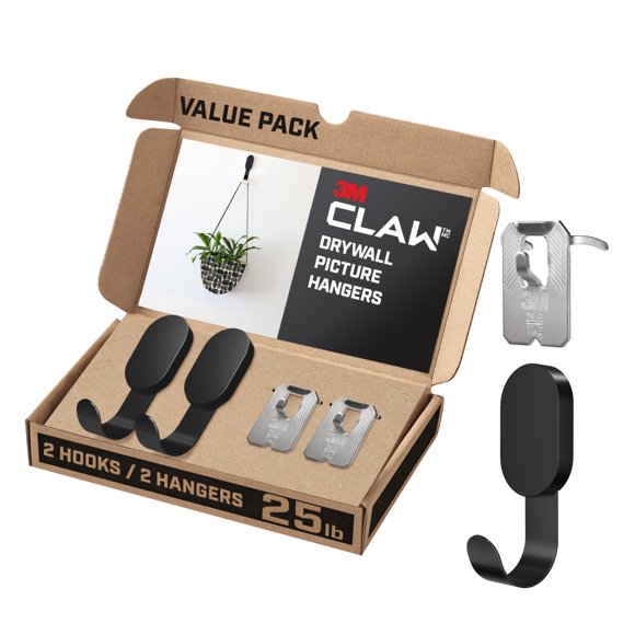 Ganchos de pared 3M CLAW, 11,34 kg, pesados, para colgar, paquete de 4