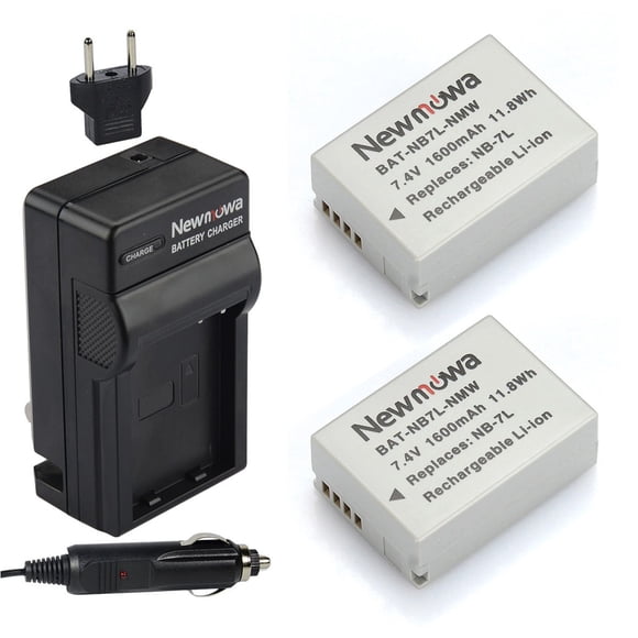 Paquete De 2 Baterías Y Cargador Nb 7L De 7 4 V 1600 Mah