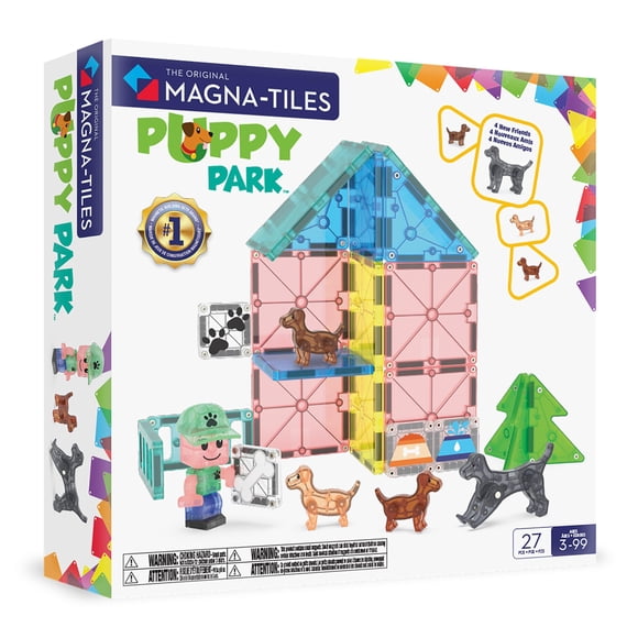Set de construcción magnética MAGNA-TILES Puppy Park 27 piezas