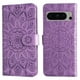 thumbnail image 4 of Funda tipo cartera FOXDOCK para Google Pixel 8 Pro , diseño girasol en relieve, cuero PU, cierre magnético, soporte y tarjetero, 4 of 5