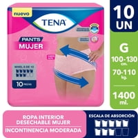 Ropa Interior Desechable Mujer G 10 Un Tena