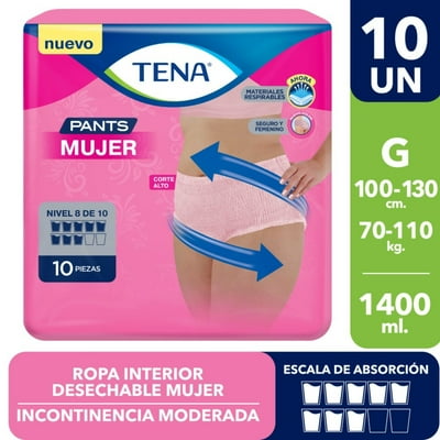 Ropa Interior Desechable Mujer G 10 Un Tena